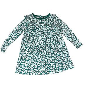 Tea Toddler Girl Floral Green White Dress Long Sleeve 2t